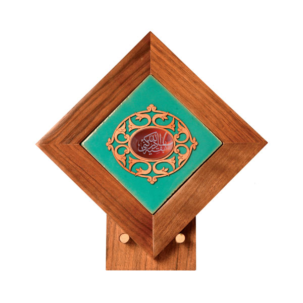01-001-00000755 تندیس کاشی و عقیق سلام مجموعه عقیق طرح يا بقيه الله ادرکني