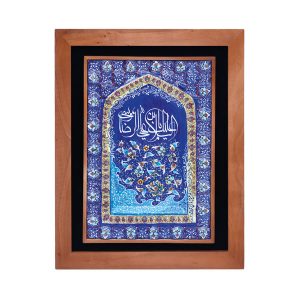 قاب محراب چوب و مینا طرح علی بن موسی الرضا
