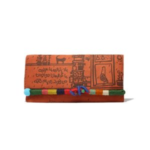 کیف پول پارچه ای فرفره طرح باز باران با ترانه با گوهرهای فراوان (نارنجی) - فروشگاه اینترنتی بامیراث - حال خوب تو