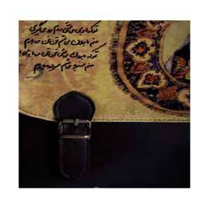کیف دوشی چرم فرفره طرح بزرگ بند چرمی منم ابری میشم رومو میگیرم