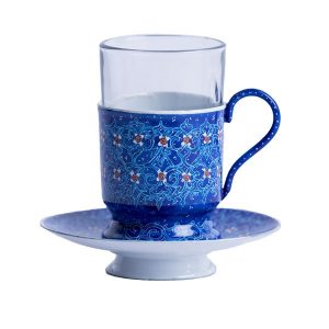 چای خوری یک نفره نقاشی مینا کاری طرح ۲
