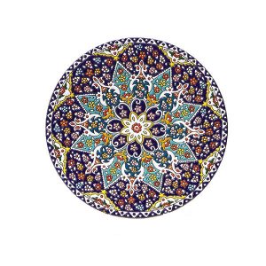 بشقاب شابلونی سفال مینا مدل مهرخاک ۲۵سانتی کد ۰۲۰