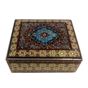 جعبه خاتم سایز ۲ تو راش رو نقاشی اسلیمی